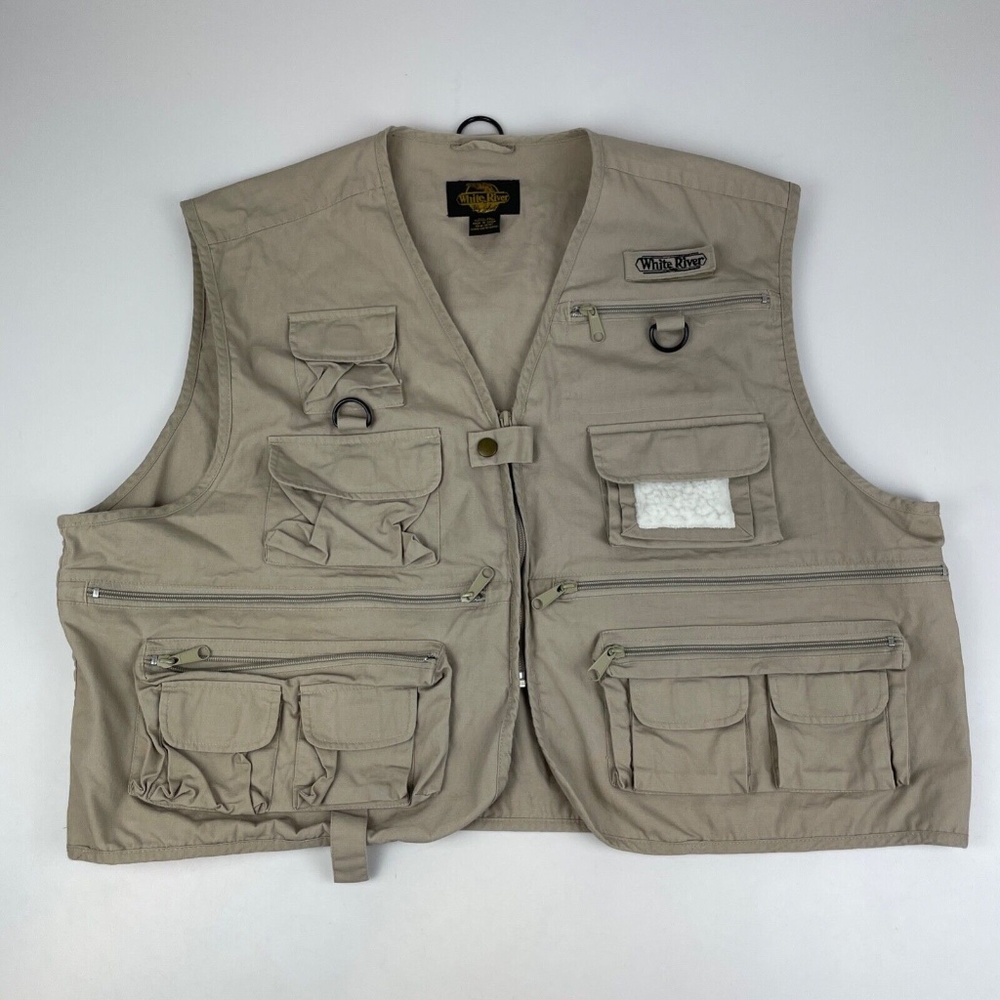 White River Fly Shop Men's Size XL Fly Fishing Vest Tan